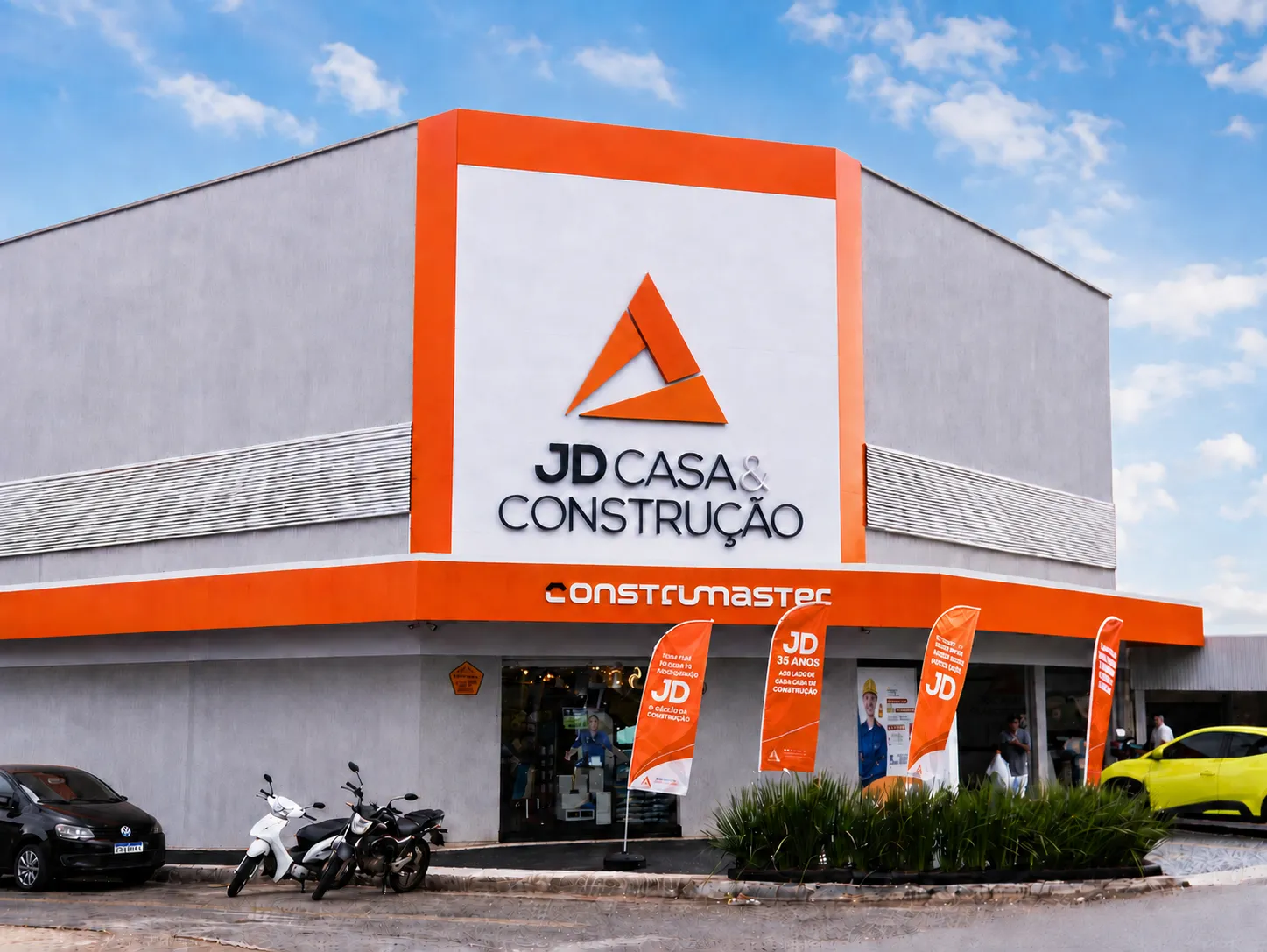 Fachada da loja JD Casa e Construção em Goiânia